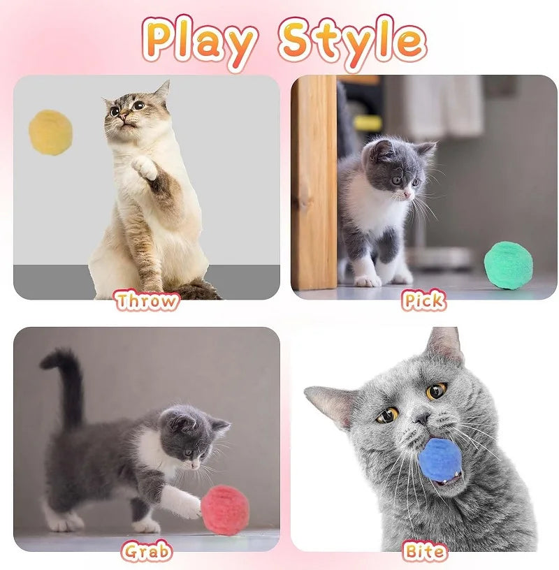 Interactive Cat Toy Launcher Gun with 100pcs Soft Plush Balls – Creative Training & Exercise Toy for Kittens