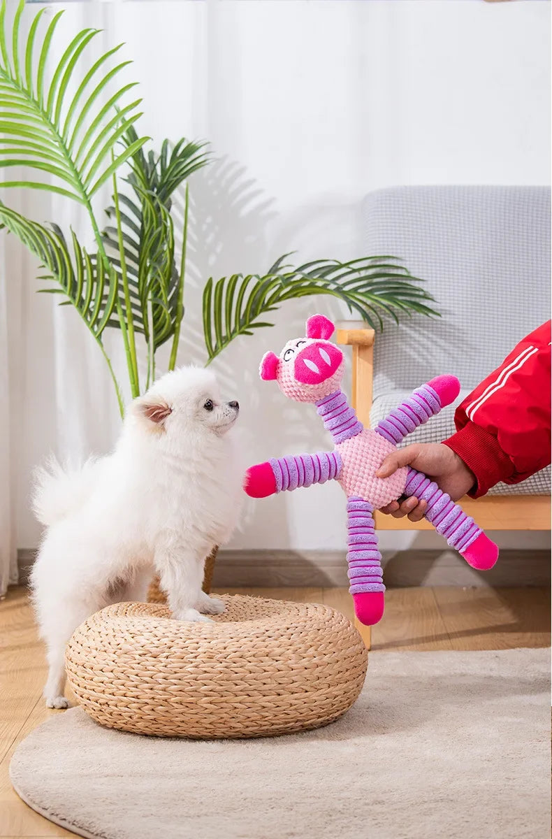Soft Plush Pet Toy for Dogs & Puppies | Interactive Squeaky Toy for Dental Health & Exercise