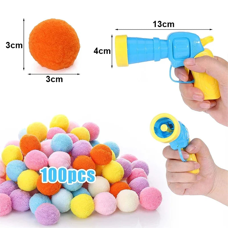 Interactive Cat Toy Launcher Gun with 100pcs Soft Plush Balls – Creative Training & Exercise Toy for Kittens