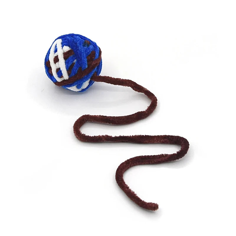 Interactive cat toy - colorful wool ball for entertaining and cleaning the teeth of cats and