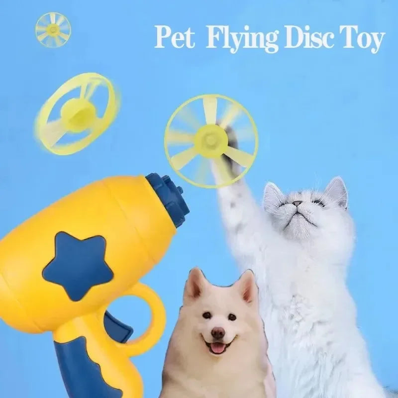 Flying Disc Shooting Gun Toy for Cats and