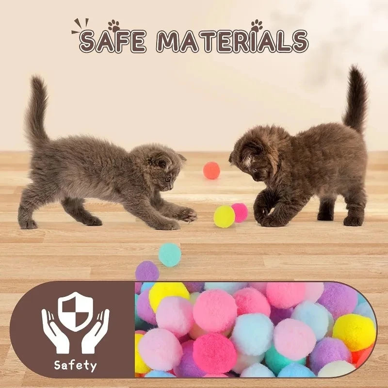 Interactive Cat Toy Launcher Gun with 100pcs Soft Plush Balls – Creative Training & Exercise Toy for Kittens
