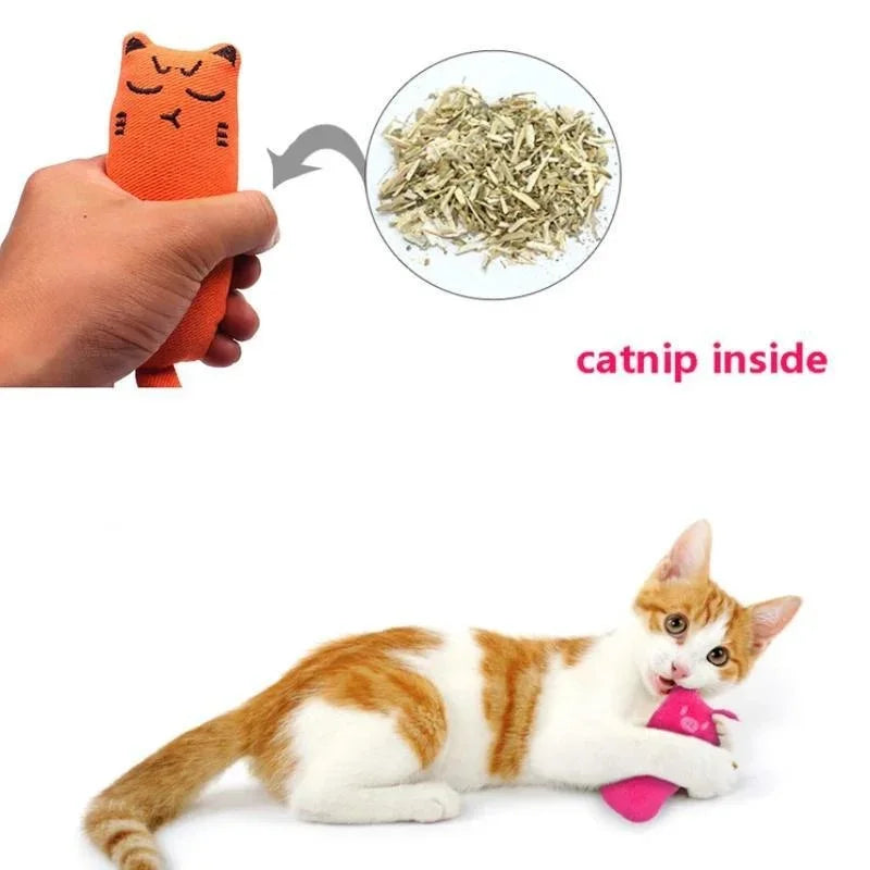 Interactive Catnip Plush Toy for Cats & Kittens – Crinkle Rustle Sound & Teeth Grinding Pillows