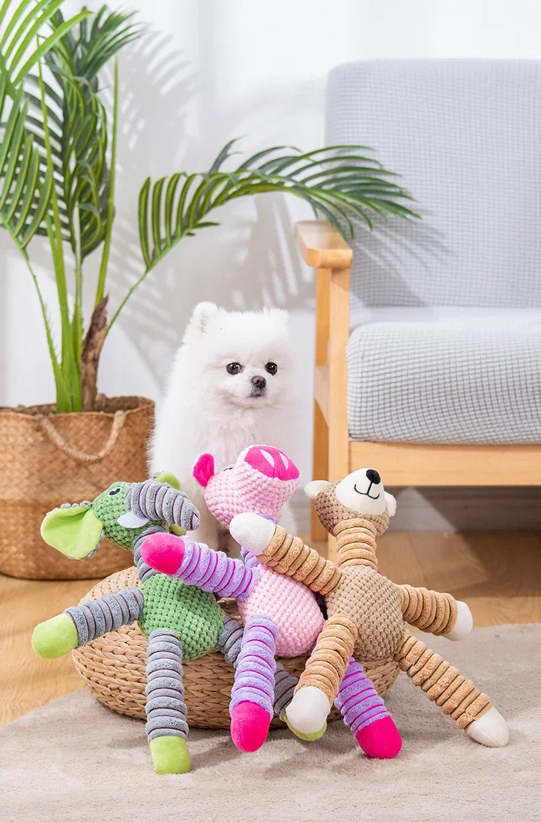 Soft Plush Pet Toy for Dogs & Puppies | Interactive Squeaky Toy for Dental Health & Exercise