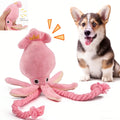 Interactive chew toy for dogs and cats in the shape of a sounding fabric octopus - durable and gentle on