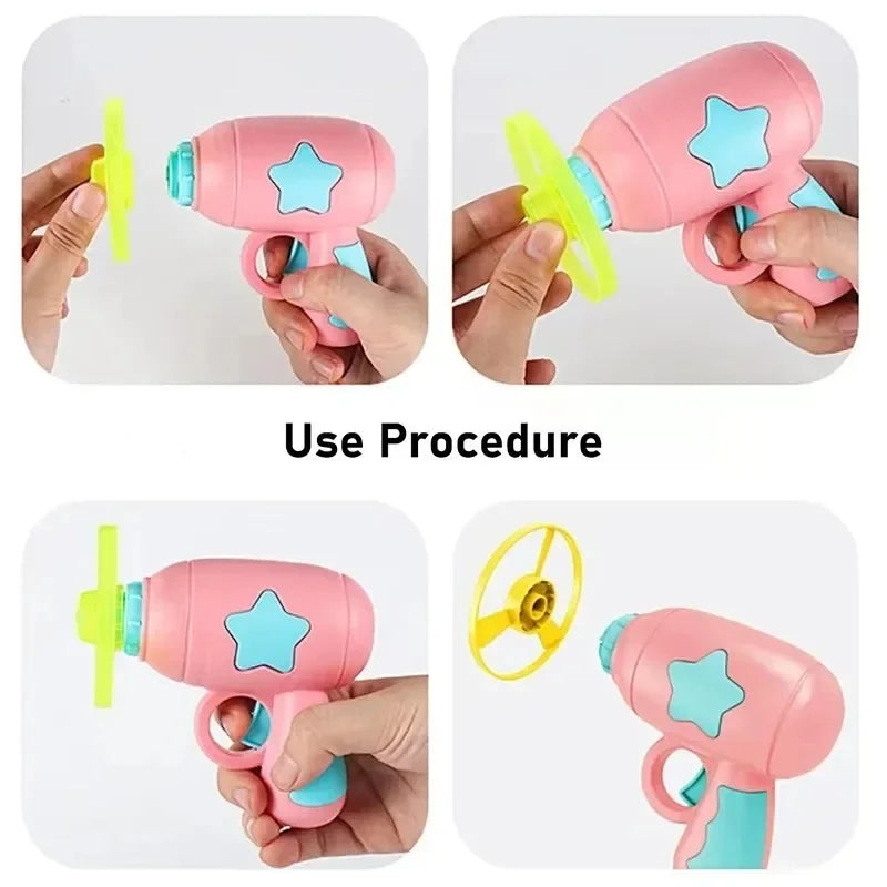 Flying Disc Shooting Gun Toy for Cats and