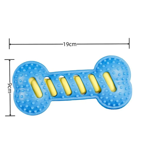 Indestructible Dog Chew Toy – Interactive Rubber Bone with Squeaker for Puppies & Large Dogs